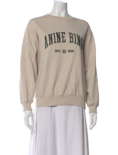 Pre-owned Anine Bing Graphic Print Crew Neck Sweatshirt In Neutral