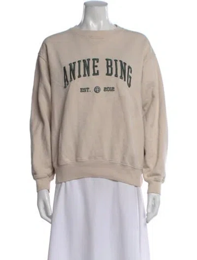 Pre-owned Anine Bing Graphic Print Crew Neck Sweatshirt In Neutral