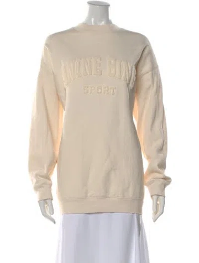 Pre-owned Anine Bing Graphic Print Crew Neck Sweatshirt In Neutral