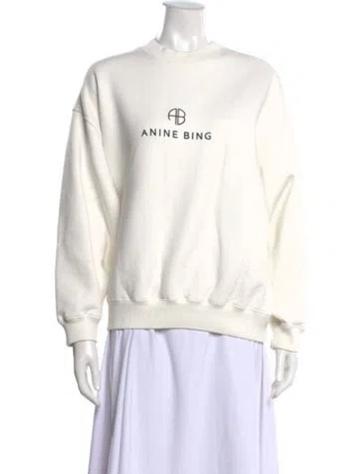 Pre-owned Anine Bing Graphic Print Crew Neck Sweatshirt In Neutral