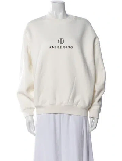 Pre-owned Anine Bing Graphic Print Crew Neck Sweatshirt In Neutral