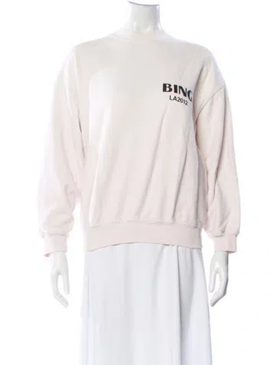 Pre-owned Anine Bing Graphic Print Crew Neck Sweatshirt In Pink