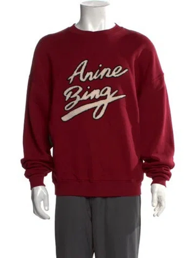 Pre-owned Anine Bing Graphic Print Crew Neck Sweatshirt In Red