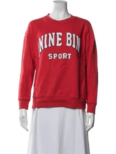 Pre-owned Anine Bing Graphic Print Crew Neck Sweatshirt In Red