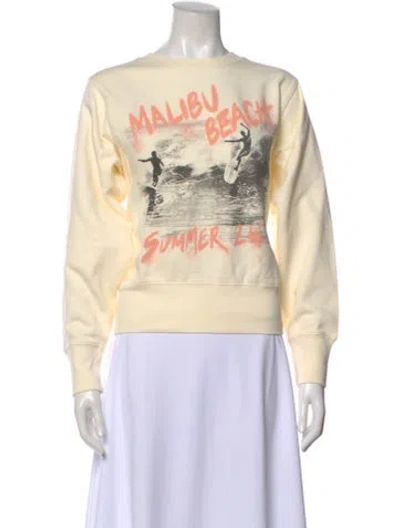 Pre-owned Anine Bing Graphic Print Crew Neck Sweatshirt W/ Tags In Neutral
