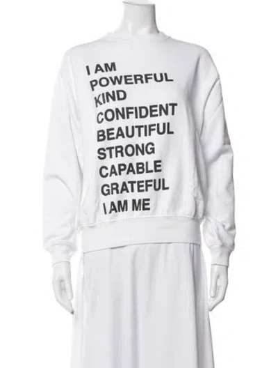 Pre-owned Anine Bing Graphic Print Crew Neck Sweatshirt W/ Tags In White