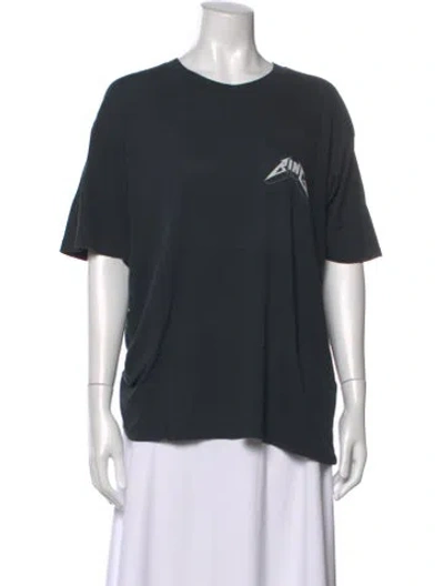 Pre-owned Anine Bing Graphic Print Crew Neck T-shirt In Black