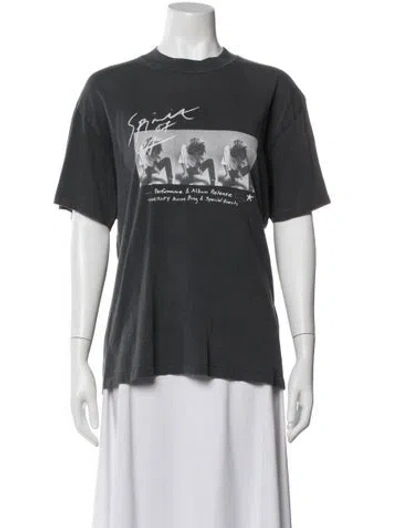 Pre-owned Anine Bing Graphic Print Crew Neck T-shirt In Gray