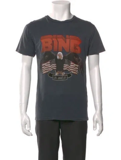 Pre-owned Anine Bing Graphic Print Crew Neck T-shirt In Gray