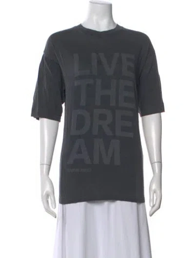 Pre-owned Anine Bing Graphic Print Crew Neck T-shirt In Gray