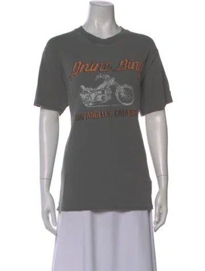 Pre-owned Anine Bing Graphic Print Crew Neck T-shirt In Gray