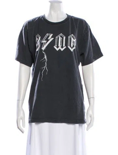 Pre-owned Anine Bing Graphic Print Crew Neck T-shirt In Gray