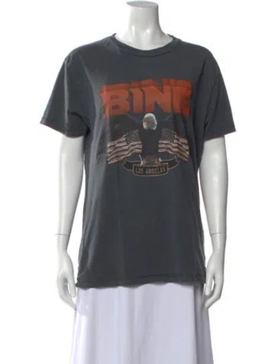 Pre-owned Anine Bing Graphic Print Crew Neck T-shirt In Gray