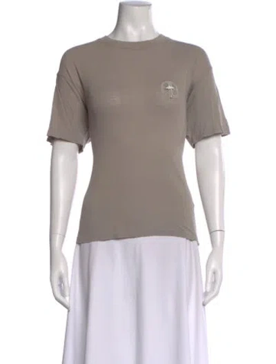 Pre-owned Anine Bing Graphic Print Crew Neck T-shirt In Gray