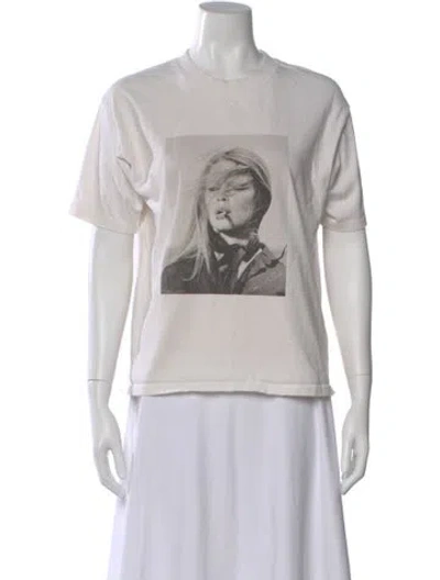 Pre-owned Anine Bing Graphic Print Crew Neck T-shirt In Gray