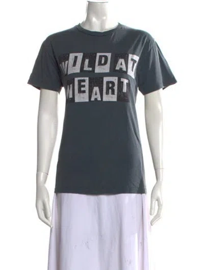 Pre-owned Anine Bing Graphic Print Crew Neck T-shirt In Gray