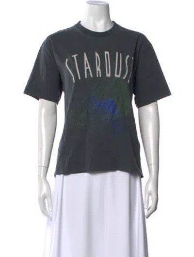 Pre-owned Anine Bing Graphic Print Crew Neck T-shirt In Gray