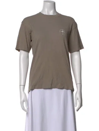 Pre-owned Anine Bing Graphic Print Crew Neck T-shirt In Gray