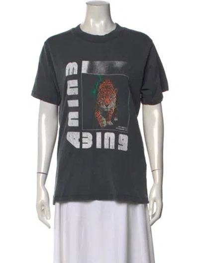 Pre-owned Anine Bing Graphic Print Crew Neck T-shirt In Gray