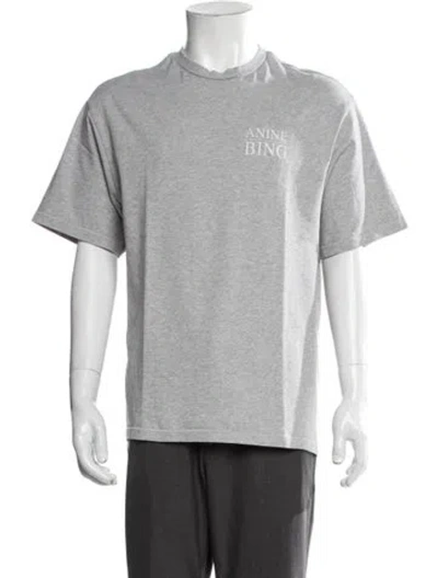 Pre-owned Anine Bing Graphic Print Crew Neck T-shirt In Gray