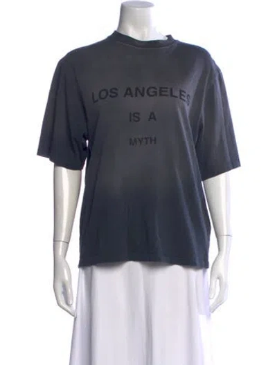 Pre-owned Anine Bing Graphic Print Crew Neck T-shirt In Gray