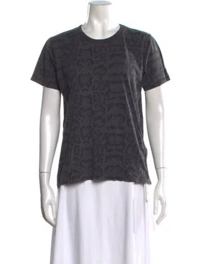 Pre-owned Anine Bing Graphic Print Crew Neck T-shirt In Gray