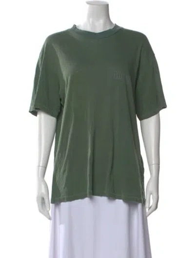 Pre-owned Anine Bing Graphic Print Crew Neck T-shirt In Green