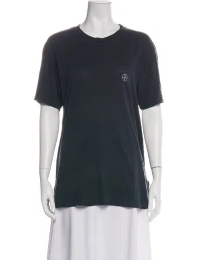 Pre-owned Anine Bing Graphic Print Crew Neck T-shirt In Green