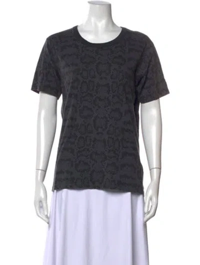 Pre-owned Anine Bing Graphic Print Crew Neck T-shirt In Grey