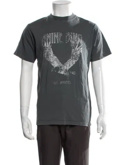 Pre-owned Anine Bing Graphic Print Crew Neck T-shirt In Grey