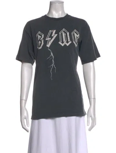 Pre-owned Anine Bing Graphic Print Crew Neck T-shirt In Grey