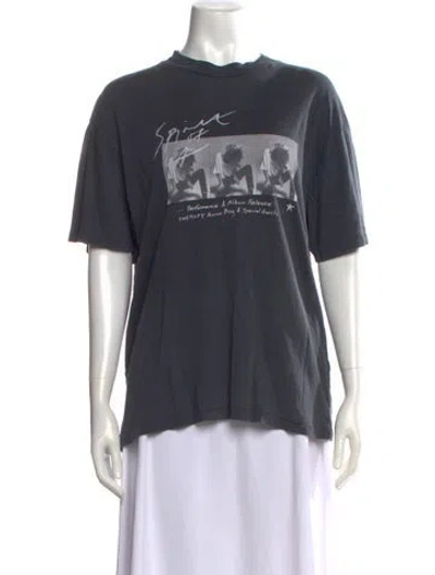 Pre-owned Anine Bing Graphic Print Crew Neck T-shirt In Grey