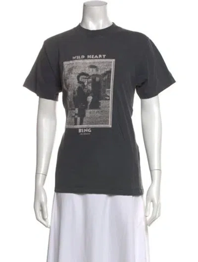 Pre-owned Anine Bing Graphic Print Crew Neck T-shirt In Grey