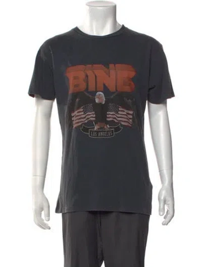 Pre-owned Anine Bing Graphic Print Crew Neck T-shirt In Grey