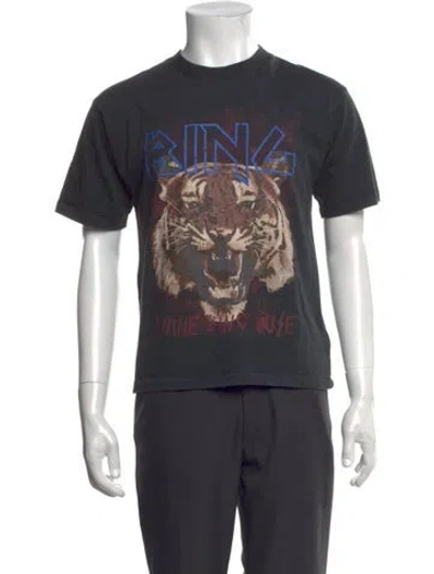 Pre-owned Anine Bing Graphic Print Crew Neck T-shirt In Grey