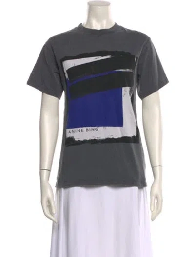 Pre-owned Anine Bing Graphic Print Crew Neck T-shirt In Multi