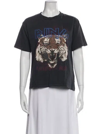 Pre-owned Anine Bing Graphic Print Crew Neck T-shirt In Multi