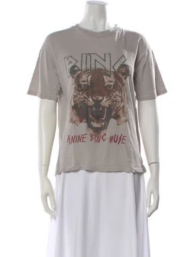 Pre-owned Anine Bing Graphic Print Crew Neck T-shirt In Multi