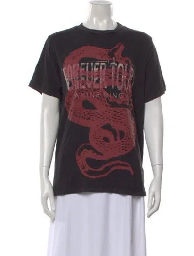 Pre-owned Anine Bing Graphic Print Crew Neck T-shirt In Multi