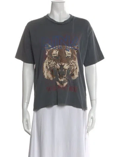 Pre-owned Anine Bing Graphic Print Crew Neck T-shirt In Multi