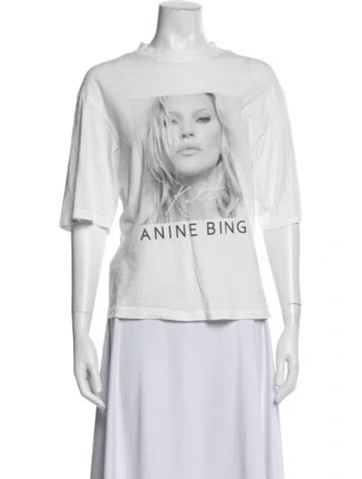 Pre-owned Anine Bing Graphic Print Crew Neck T-shirt In Multi