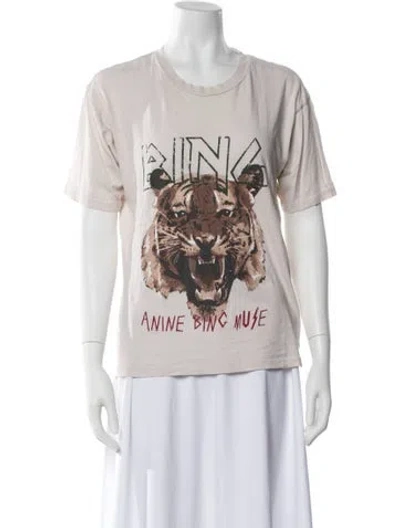 Pre-owned Anine Bing Graphic Print Crew Neck T-shirt In Neutral