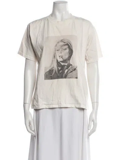 Pre-owned Anine Bing Graphic Print Crew Neck T-shirt In Neutral