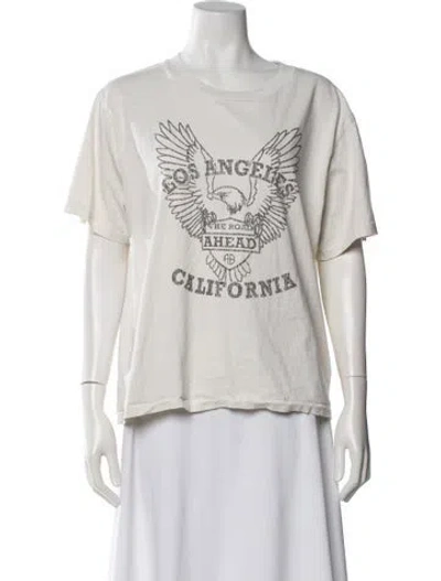 Pre-owned Anine Bing Graphic Print Crew Neck T-shirt In Neutral