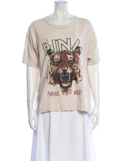 Pre-owned Anine Bing Graphic Print Crew Neck T-shirt In Neutral
