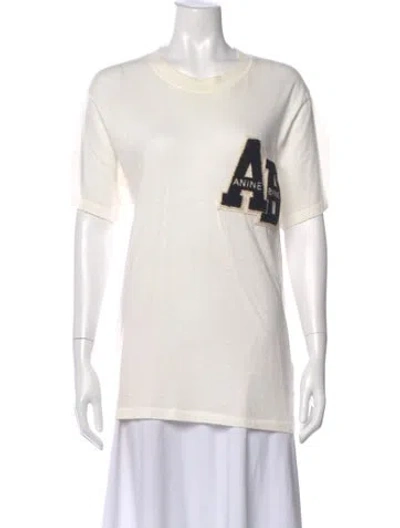Pre-owned Anine Bing Graphic Print Crew Neck T-shirt In Neutral