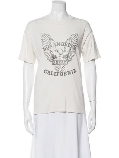 Pre-owned Anine Bing Graphic Print Crew Neck T-shirt In Neutral