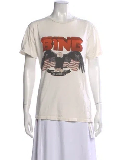 Pre-owned Anine Bing Graphic Print Crew Neck T-shirt In Neutral
