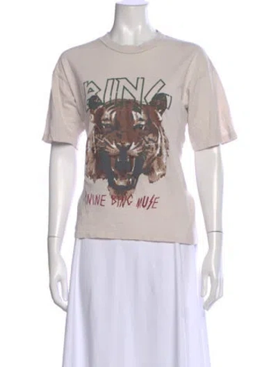 Pre-owned Anine Bing Graphic Print Crew Neck T-shirt In Neutral