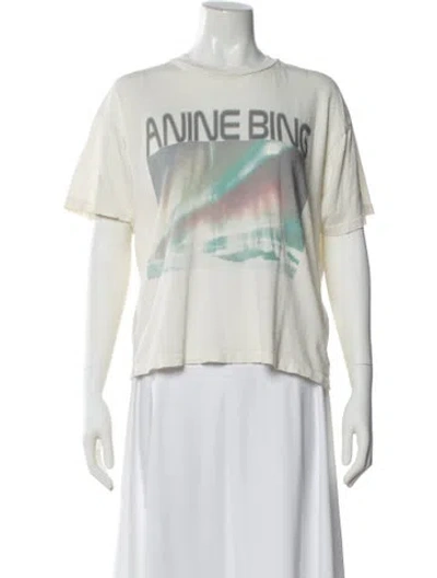 Pre-owned Anine Bing Graphic Print Crew Neck T-shirt In Neutral